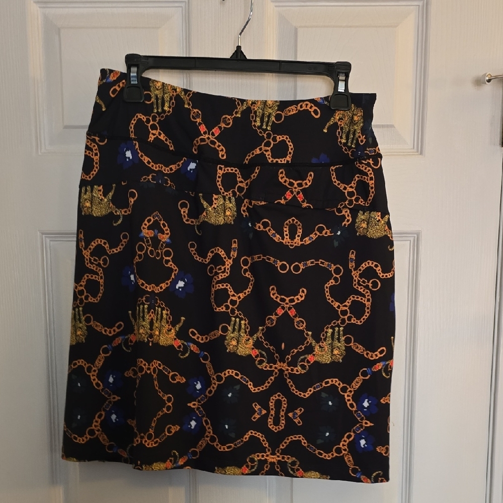 Chain Print Black Skirt